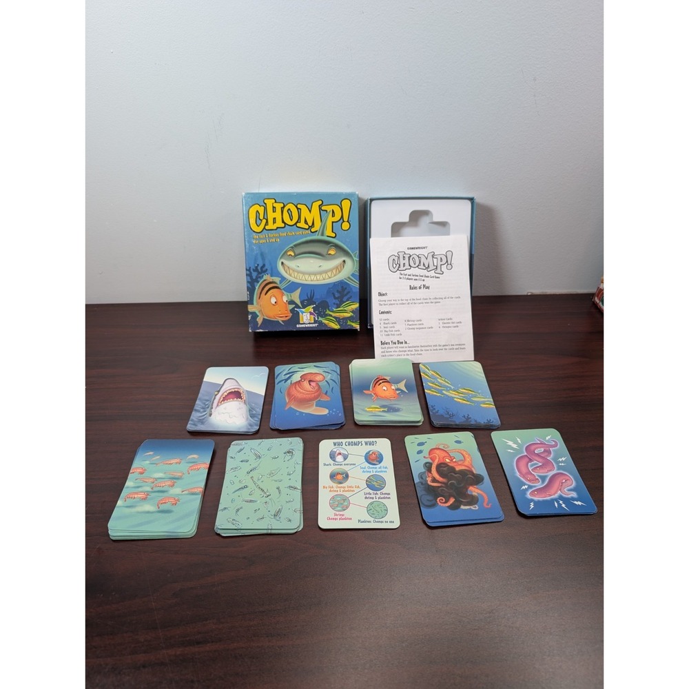 Chomp! Fast & Furious Food Chain Game 2003  GameWright Cards COMPLETE!